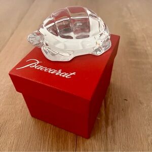 Baccarat France Crystal Heritage Turtle‎ Figurine Paperweight MSRP $610 With Box
